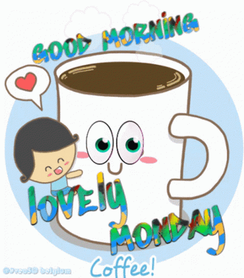 Good Morning Monday Funny Boy With Coffee GIF