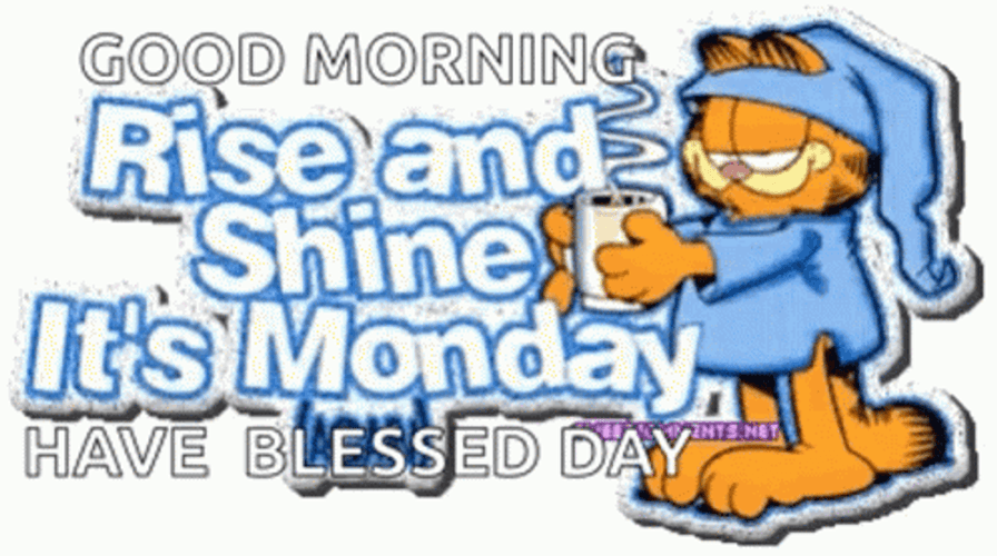 Good Morning Monday Funny Garfield GIF