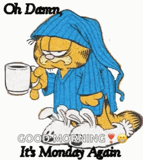 Good Morning Monday Funny Grumpy Garfield GIF