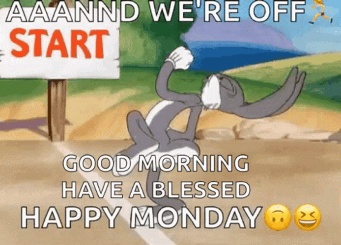 Good Morning Monday Funny Running Bugs Bunny GIF