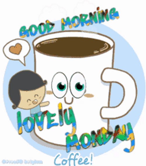 Good Morning Monday Lovely Smiling Coffee GIF 