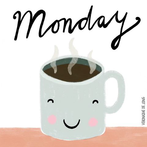 Good Morning Monday With Smiling Coffee GIF