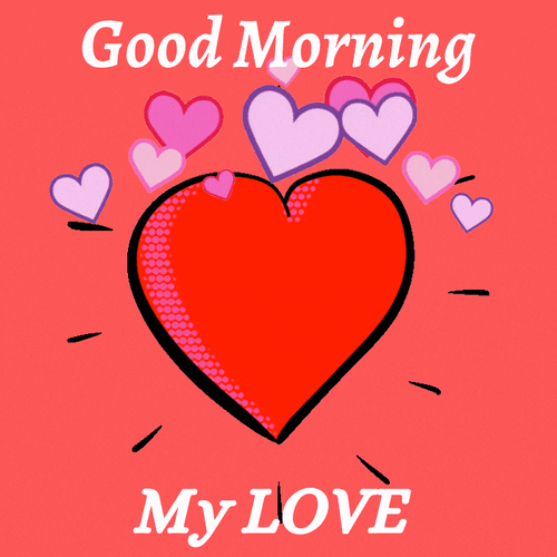 Good Morning My Love Cartoon Hearts GIF