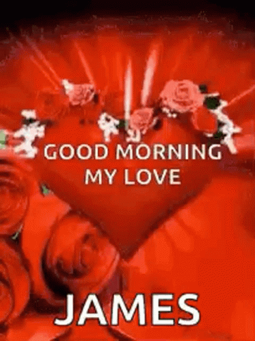 Good Morning My Love James Heart And Roses GIF