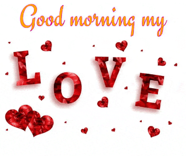 Good Morning My Love Ruby Hearts GIF