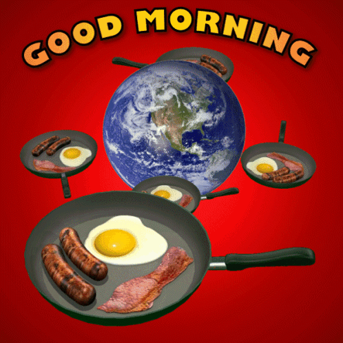 Good Morning Poster With Eggs Bacon and Sausages
