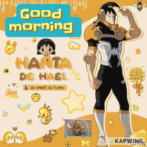 Good Morning Poster with Superhero
