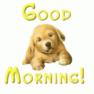 Good Morning Puppies Bobbing Head GIF