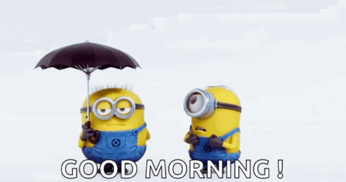Good Morning Rainy Day Cute Minions GIF