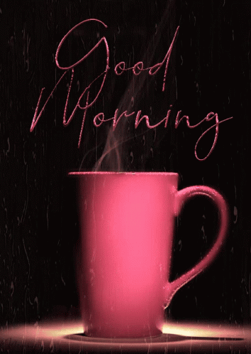 Good Morning Rainy Day Hot Pink Mug GIF