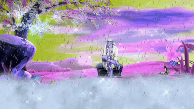 Good Morning Rainy Day Sai Baba Staring GIF