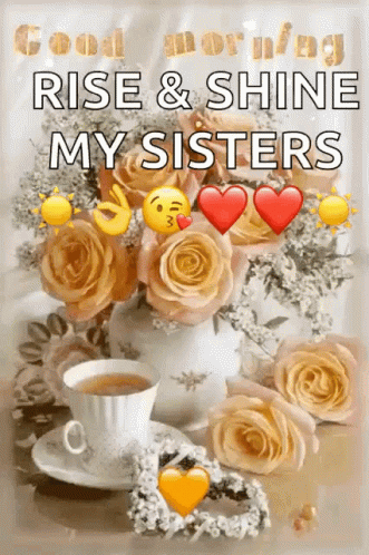 Good Morning Rise and Shine Card with Coffee and Roses
