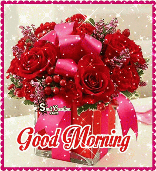 Good Morning Rose Bouquet GIF