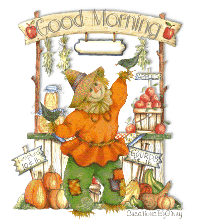 Good Morning Scarecrow On Fall Harvests GIF