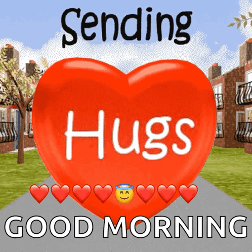 Good Morning Sending Hugs Sticker GIF