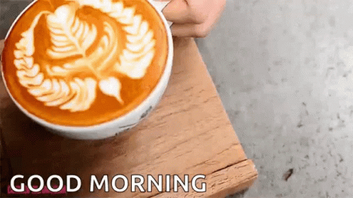 Good Morning Shot With Pumpkin Spice Latte GIF