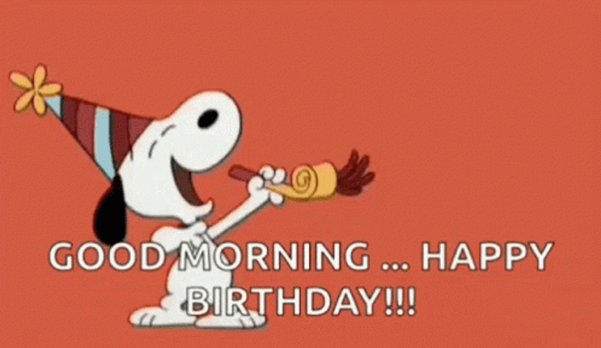 Good Morning Snoopy Is Happy For His Birthday GIF