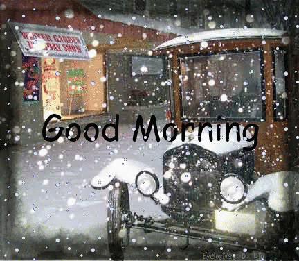 Good Morning Snow Christmas Carriage GIF