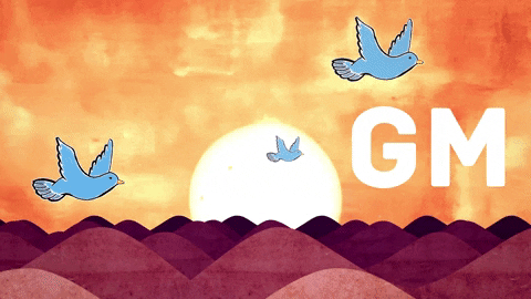 Good Morning Sunrise Birds Flying Hills Silhouette GIF