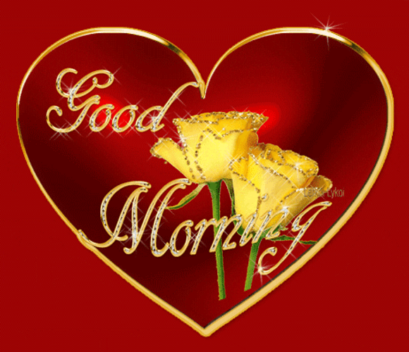 Good Morning Sweetheart Yellow Roses Heart GIF | GIFDB.com