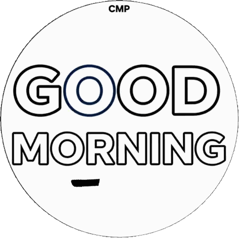 Good Morning Text in Black and White Circle