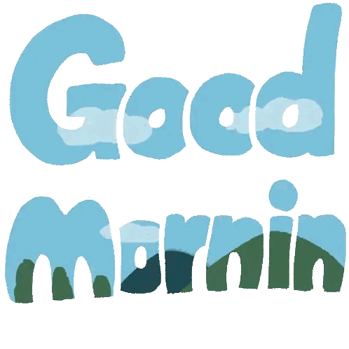 Good Morning Text in Blue and Green