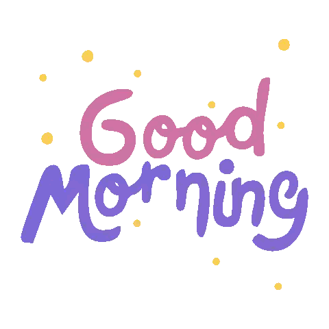 Good Morning Text in Yellow and Pink