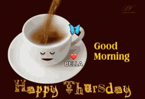 Good Morning Thursday Funny Coffee Cup GIF