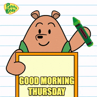 Good Morning Thursday Smiling Pants Bear GIF