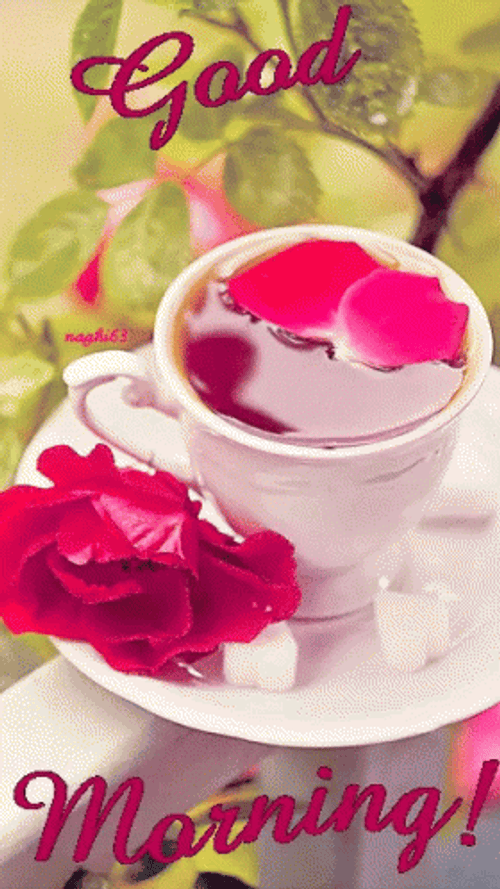 Good Morning Tumblr Flower Coffee Cup GIF