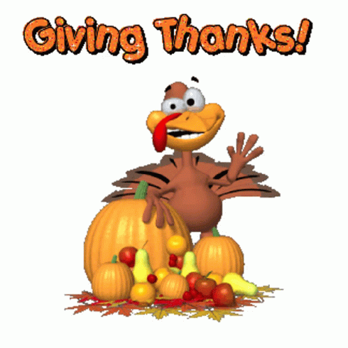 Good Morning Turkey Waving Giving Thanks GIF
