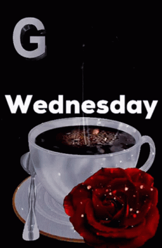 Good Morning Wednesday Coffee And Rose GIF