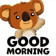 Good Morning Wife Bear Waving Animation GIF