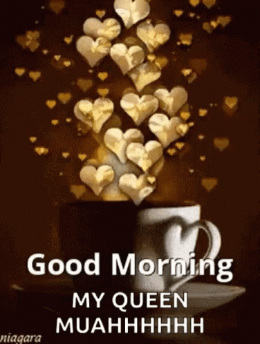 Good Morning Wife Golden Hearts Mug GIF