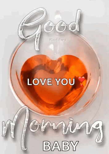 Good Morning Wife Orange Gem Stone Heart GIF
