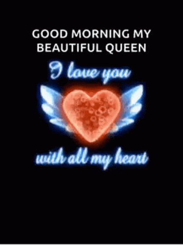 Good Morning Wife Sparkling Heart Wings GIF