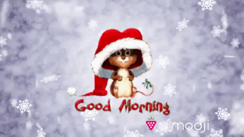 Good Morning Winter Flying Snowflakes GIF