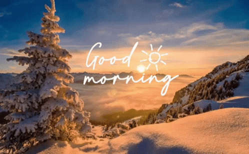 Good Morning Winter Snowy Hillside GIF