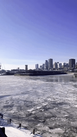 Good Morning Winter Walk On Icey River GIF