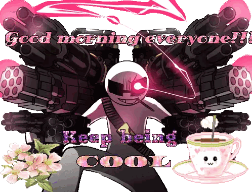 Good Morning With Cartoon Holding Guns