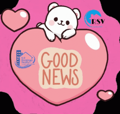 Good News Milk Bear Pink Heart GIF