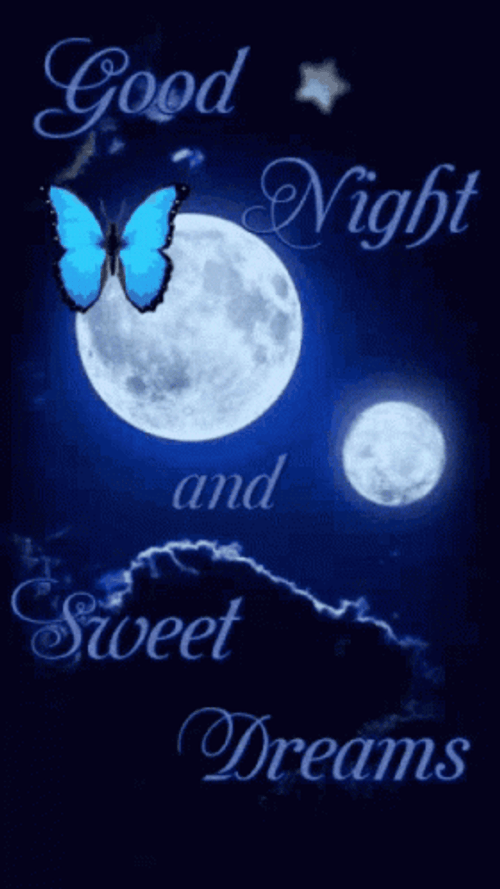 Good Night And Sweet Dreams Butterfly And Moons GIF
