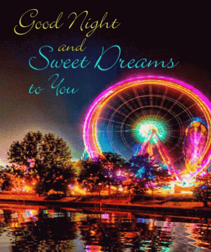 Good Night And Sweet Dreams Card With Ferris Wheel GIF