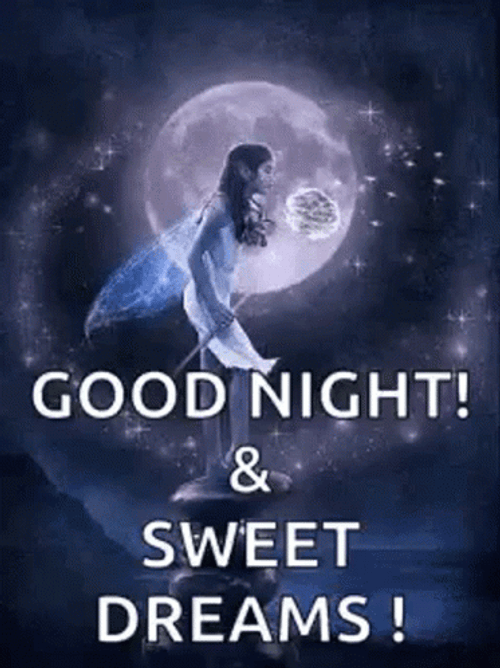 Good Night And Sweet Dreams Fairy And Moon GIF
