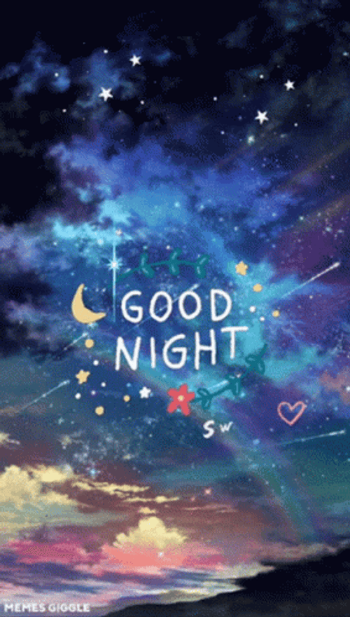 Good Night And Sweet Dreams Falling Night Meteors GIF