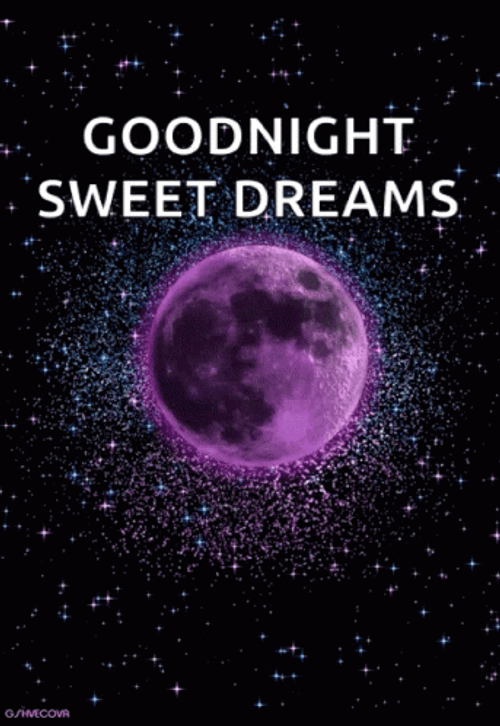 Good Night And Sweet Dreams Magical Purple Moon GIF