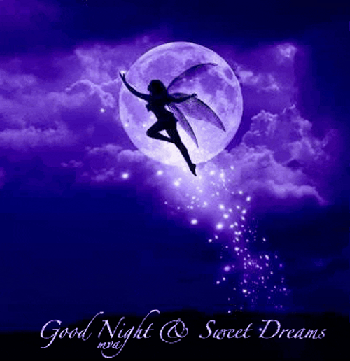 Good Night And Sweet Dreams Purple Sky Fairy GIF