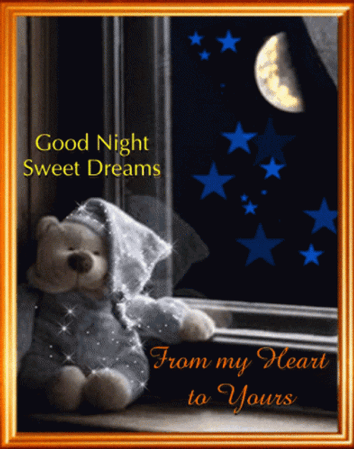 Good Night And Sweet Dreams Resting Teddy Bear GIF