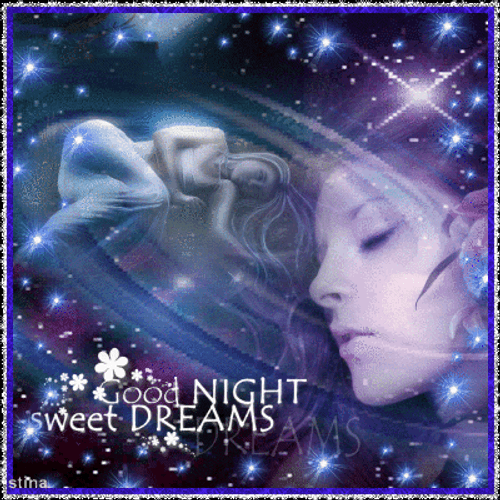 Good Night And Sweet Dreams Sleeping Girl Sparkles GIF