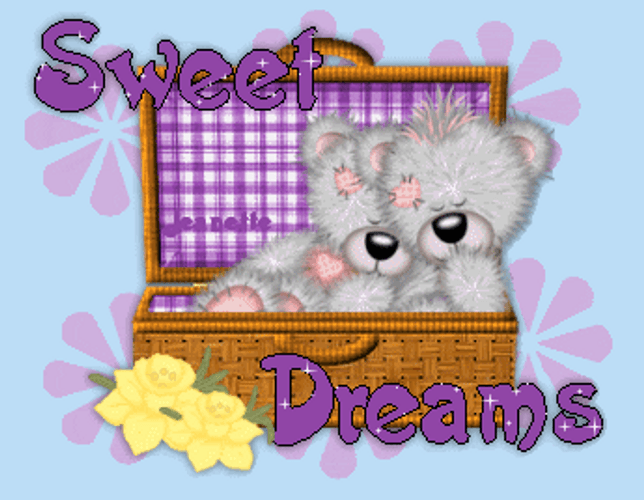 Good Night And Sweet Dreams Sleeping Teddy Bears GIF